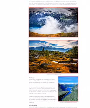 Blog post: Travel, Healthy Lifestyle, Photograpy