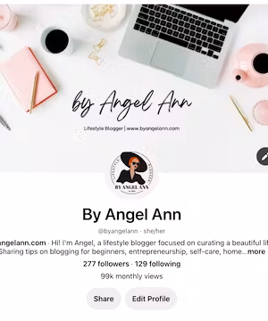 Original Blog post promoted via Pinterest (100K+/mo) @byangelann